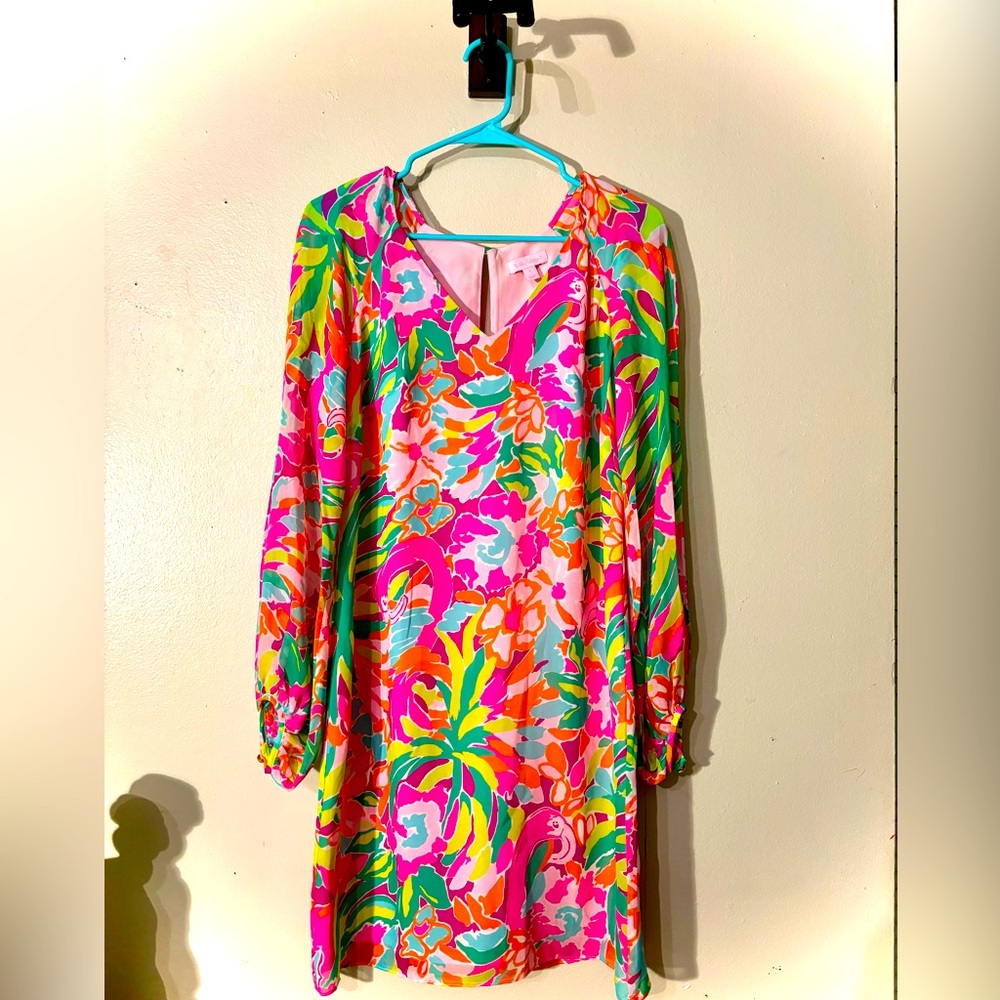 Lilly Pulitzer size 4 pink silk chiffon tunic dress